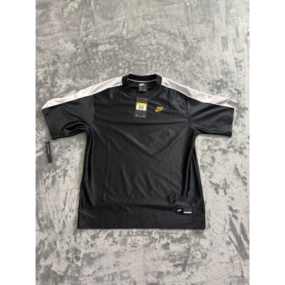 Nike Shirt Women's Small Black White Loose Fit Swoosh Logo Athletic CI9970-010 - Picture 1 of 13
